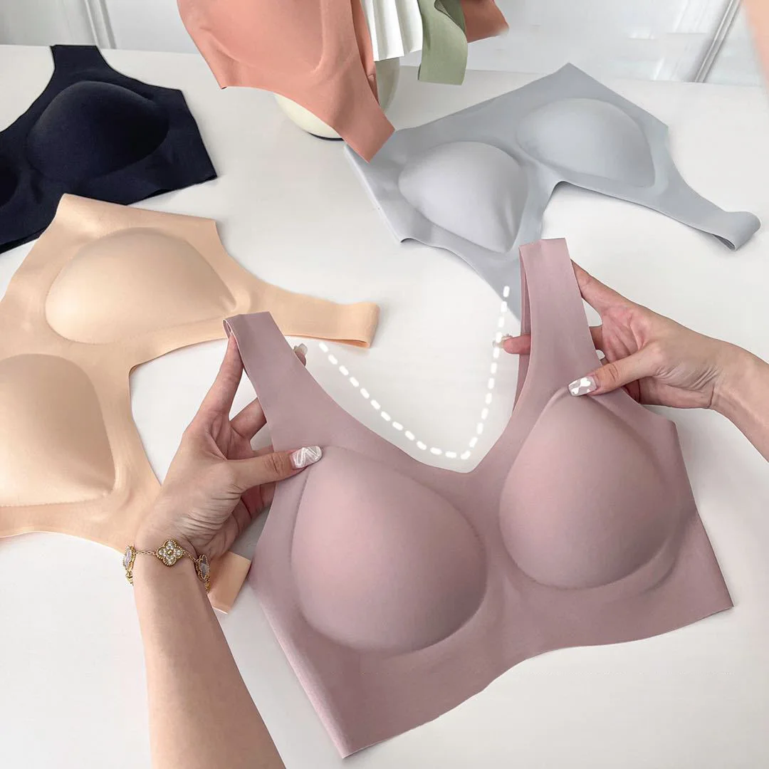 Thin and small chest, gathered together to show large size, without steel ring, adjustable and seamless bra