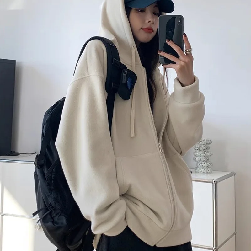 Толстовка с капюшоном на молнии женское пальто2024Осенне-зимнее пальто осень и