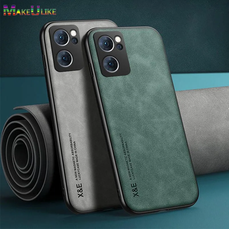 

Magnetic Case for OPPO Reno 7 Pro Case Leather Silky Feel Slim Cover for Reno 6 8 Pro Plus 6Pro 7Pro 8Pro Reno8 Reno7 Reno6 Case