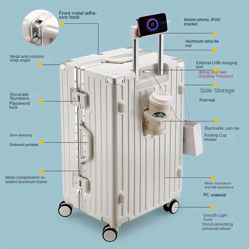 Вместительный чемодан утолщенная USB-подставка для телефона длиной 28 32 дюйма