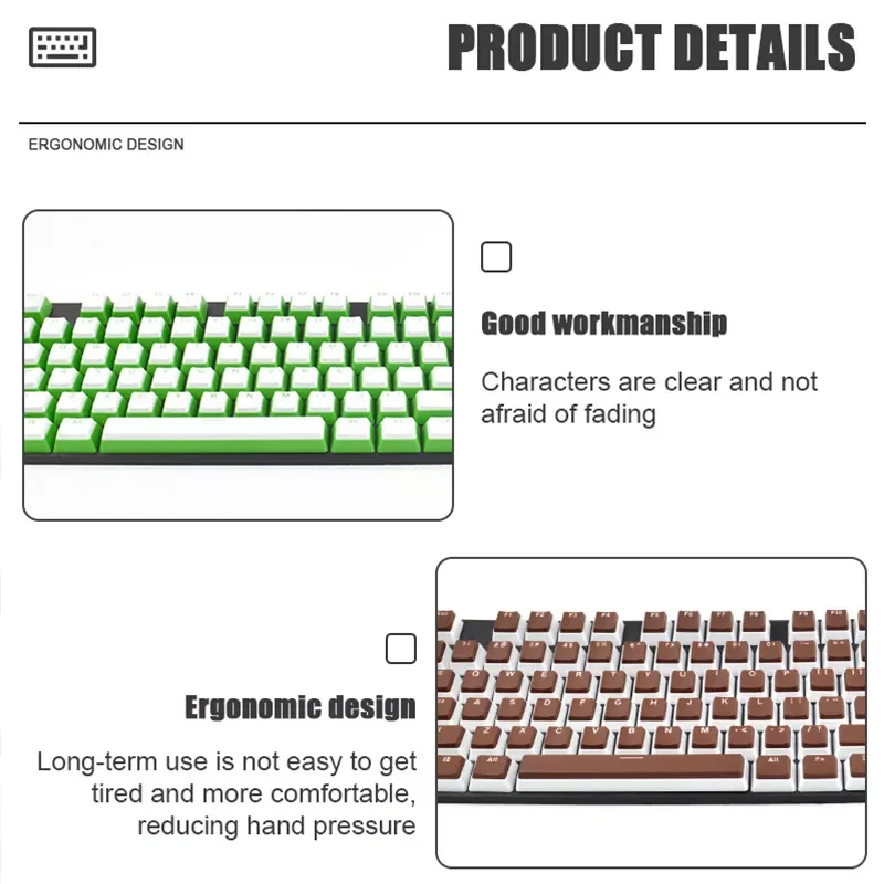 

Двухцветная клавиатура с Кремовым пудингом и клавишами, 108/104 клавиш