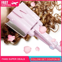 big wave curler fast heat curler ceramic triple tube curling iron 26mm 32mm egg roller styling tools for home hair salon