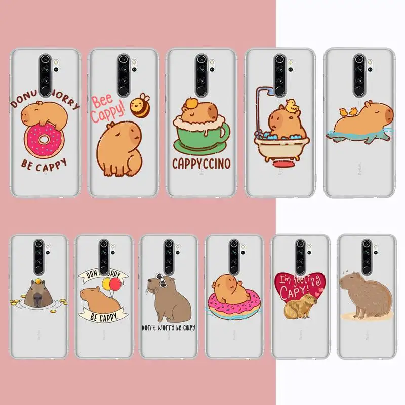 

Cute Cartoon Capybara Phone Case for Xiaomi 10Pro 10T 11 12 for Redmi 5plus Note 7A 8 9 10 10t K20 pro Clear Case