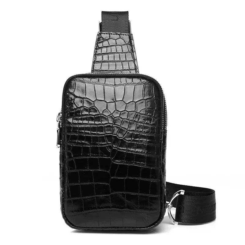 Crocodile Men's Chest Bag Designer Men's Shoulder Bag Real Cowhide Men's Bag Fashion Crossbody Bag Genuine Leather Bag Chest Bag