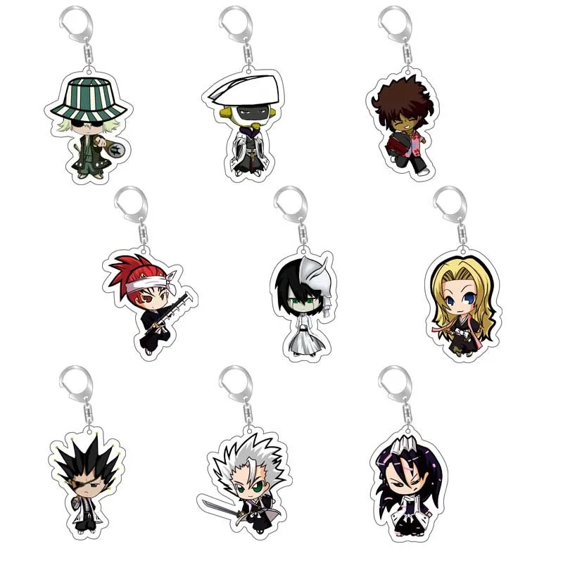 

20Pcs Anime Bleach Acrylic Keychain Kurosaki Ichigo Ishida Uryuu Kuchiki Rukia Figure Pendant Key Chains Keyring Collection Gift