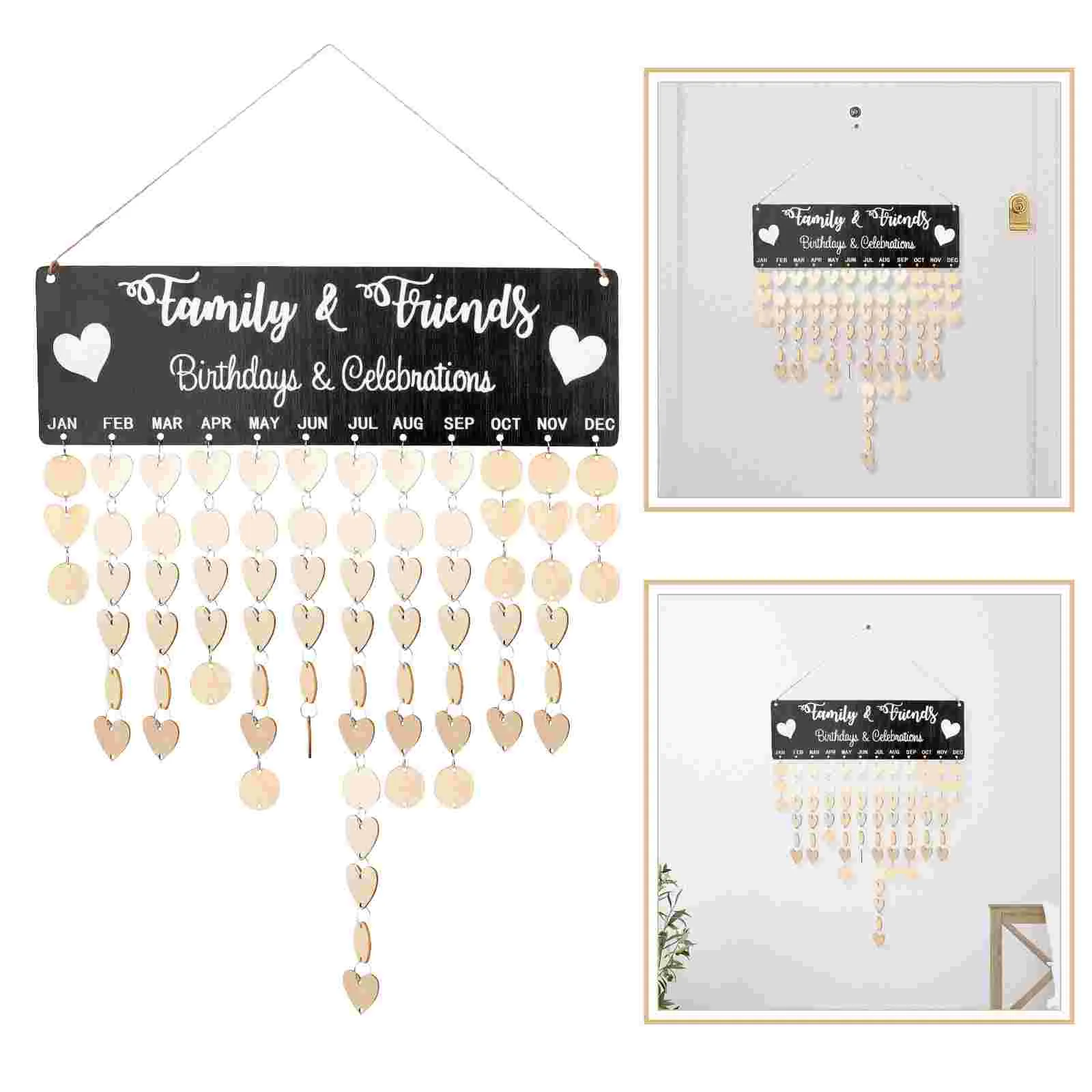 

1 комплект семейного декора, календарь с обратным отсчетом, праздник, день рождения, подвесной календарь