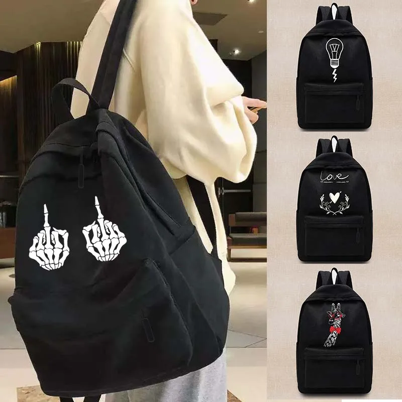 

Unisex Women's Backpack School Bag White Picture Pattern Teen College Travel Backpacks Shoulder Laptop Bags Sport Knapsack