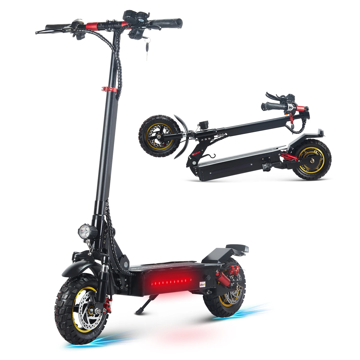 

X1 Adults Electric Scooter 1000W 48V 13AH 28 MPH 30 Miles Range Foldable E Scooter 10" Off-Road Tires Electric Kick Scooter