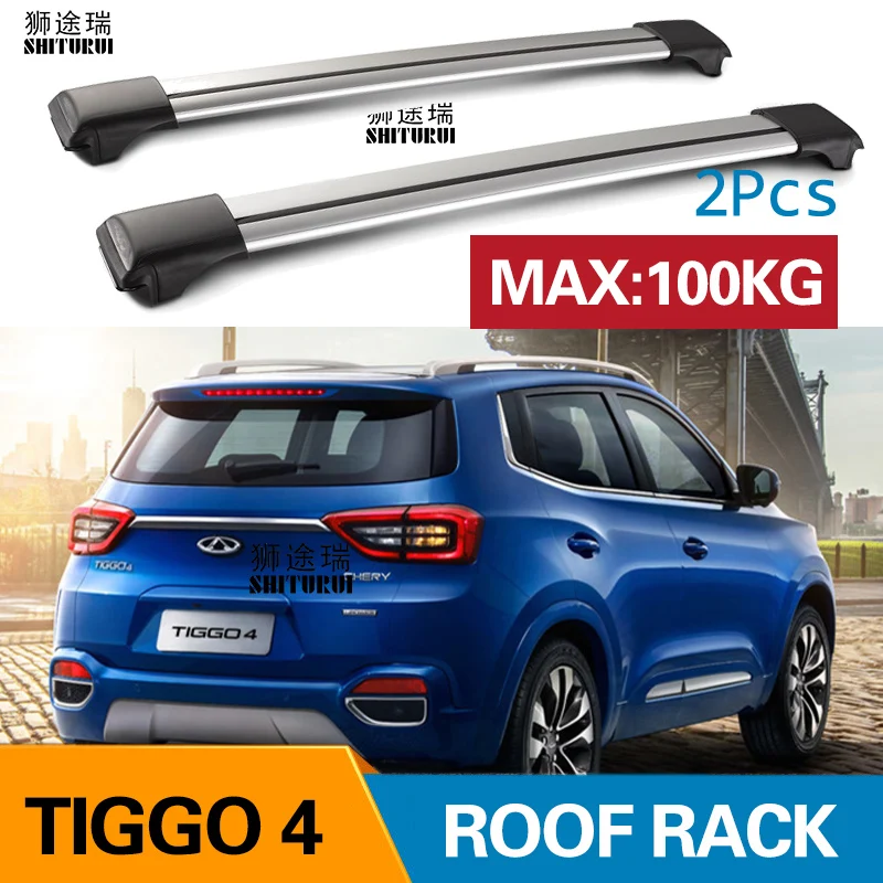 

2Pcs Roof bars For CHERY TIGGO 5x | TIGGO 4 2018-2022 Aluminum Alloy Side Bars Cross Rails Roof Rack Luggage load 100KG SUV