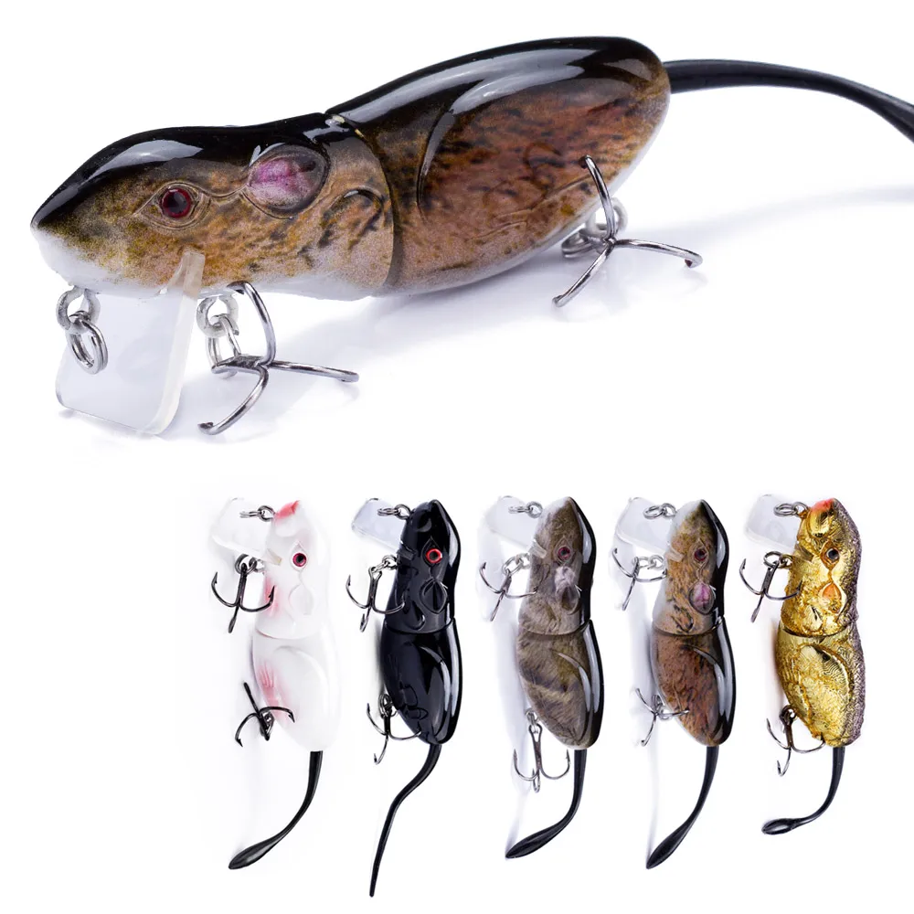 Agoie 63mm/10g Floating Fishing Lure Realistic Mouse Crankbait Vivid  Swim Bait Lifelike Fishing Wobbler Tackle