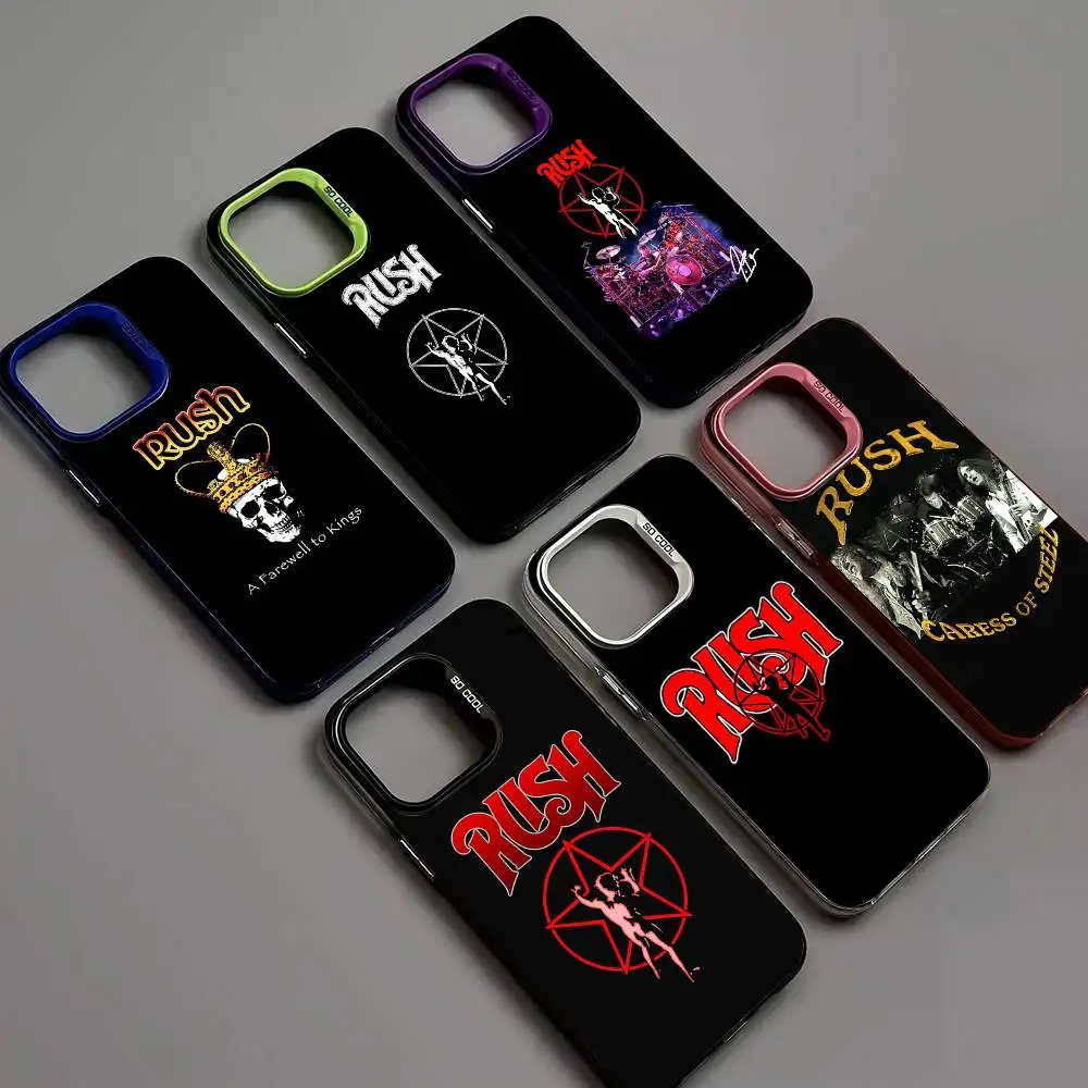 Фото Чехол для телефона Famous R-RUSH ROCK BAND для iPhone 16 15 14 13 12 11 17 Pro MAX Plus Pro, матовый, противоударный №3