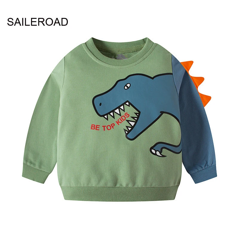 

SAILEROAD 2022 New Sweatshirts Boys 2-7 Years Clothes Cotton Outerwear Cartoon Dinosaur Baby Tops Kids Toddler Hoodie