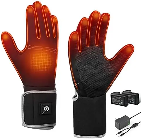 

Heated Glove Liners, Heated Thin Gloves with Remaining Power Display,Rechargeable Hand Warmers,Suitable for Winter Driving,Typin