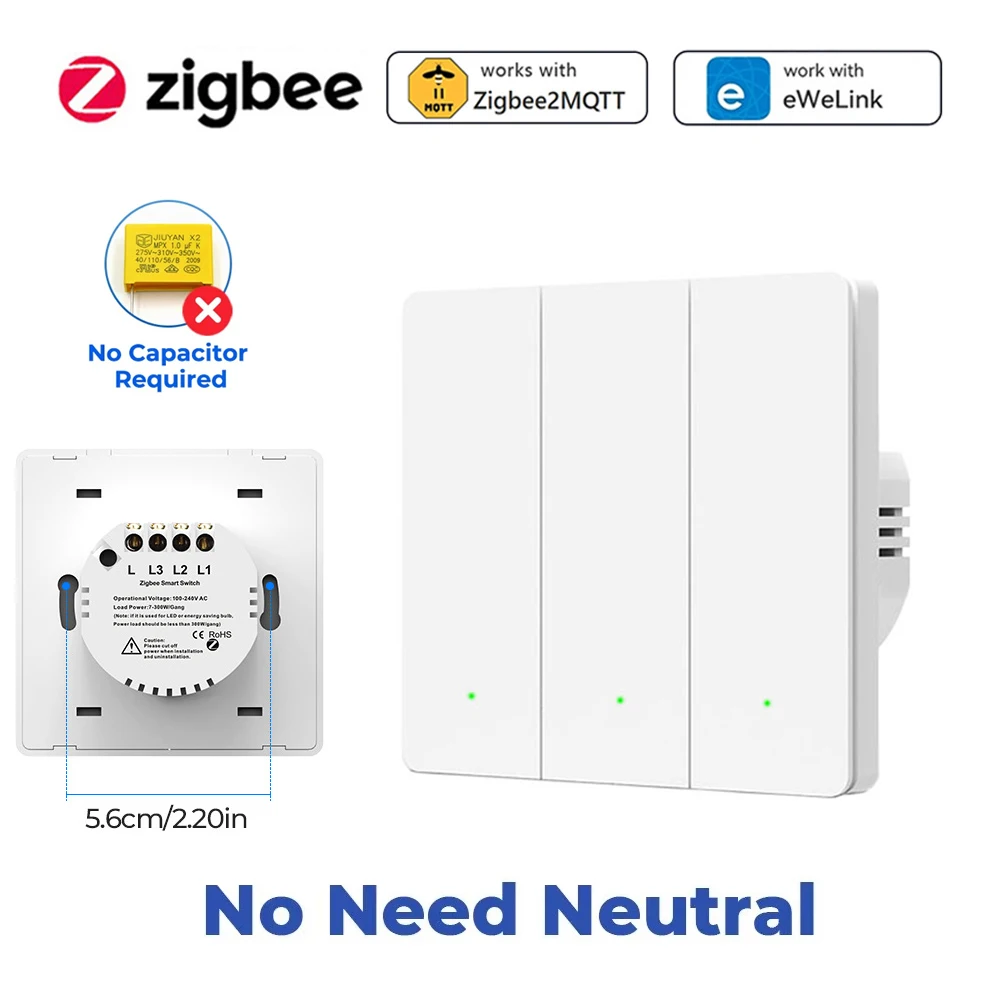 

Kayesmart ZigBee умный выключатель 1/2/3 клавиш