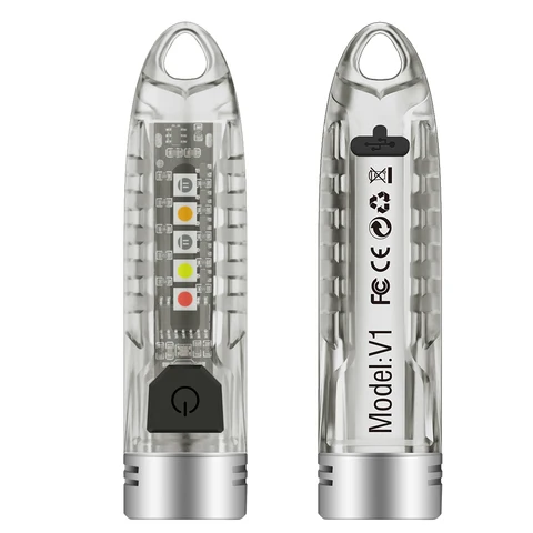 BORUiT V1 миниатюрный светодиодный фонарик для ключей, маленький светильник для повседневного использования, Type-C, перезаряжаемый, фонарь UV, лампа для экстренного освещения с магнитом