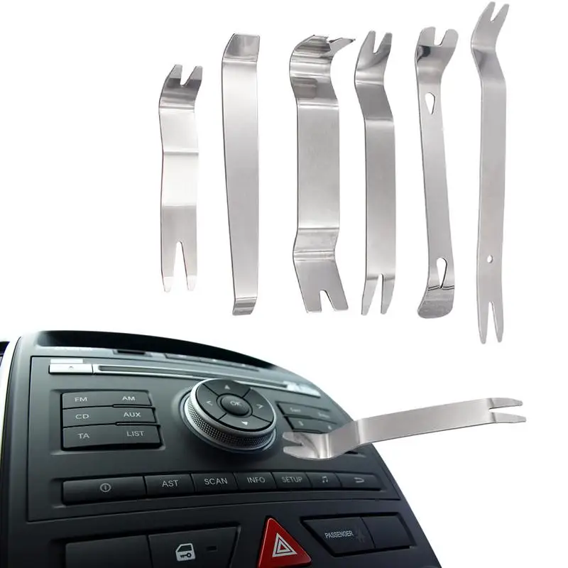 

6 шт. инструмент для разборки автомобильной аудиосистемы, набор инструментов для снятия автомобильной отделки из нержавеющей стали, набор для снятия автомобильной отделки, автомобильные инструменты, автомобильные аксессуары