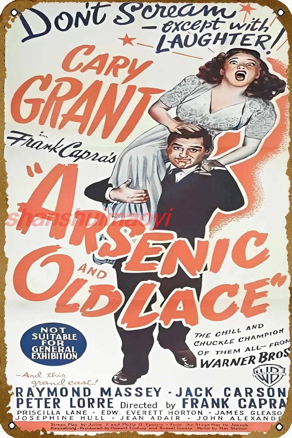 Оригинальный постер фильма ARSENIC AND OLD LACE Daybill Cary Grant Фрэнк Капри металлическая