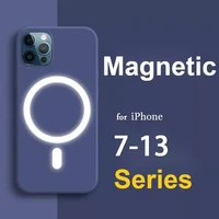 silicone case with magnet ring for iphone 12 case mini 11 pro max 12pro xr x xs 7 8 plus se 2020 phone cover