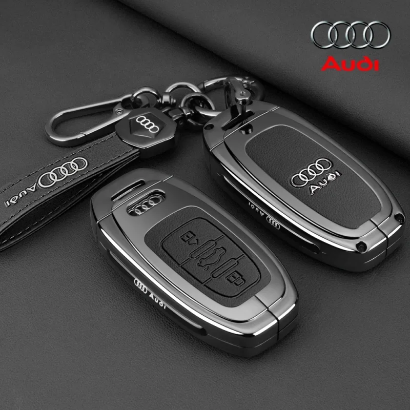 

Для Audi A1 A3 A4 A5 A6 A7 A8 Quattro Q3 Q5 Q7 S4 S5 S6 S7 S8 R8 TT Чехол для автомобильного смарт-ключа из цинкового сплава, защитный чехол-держатель