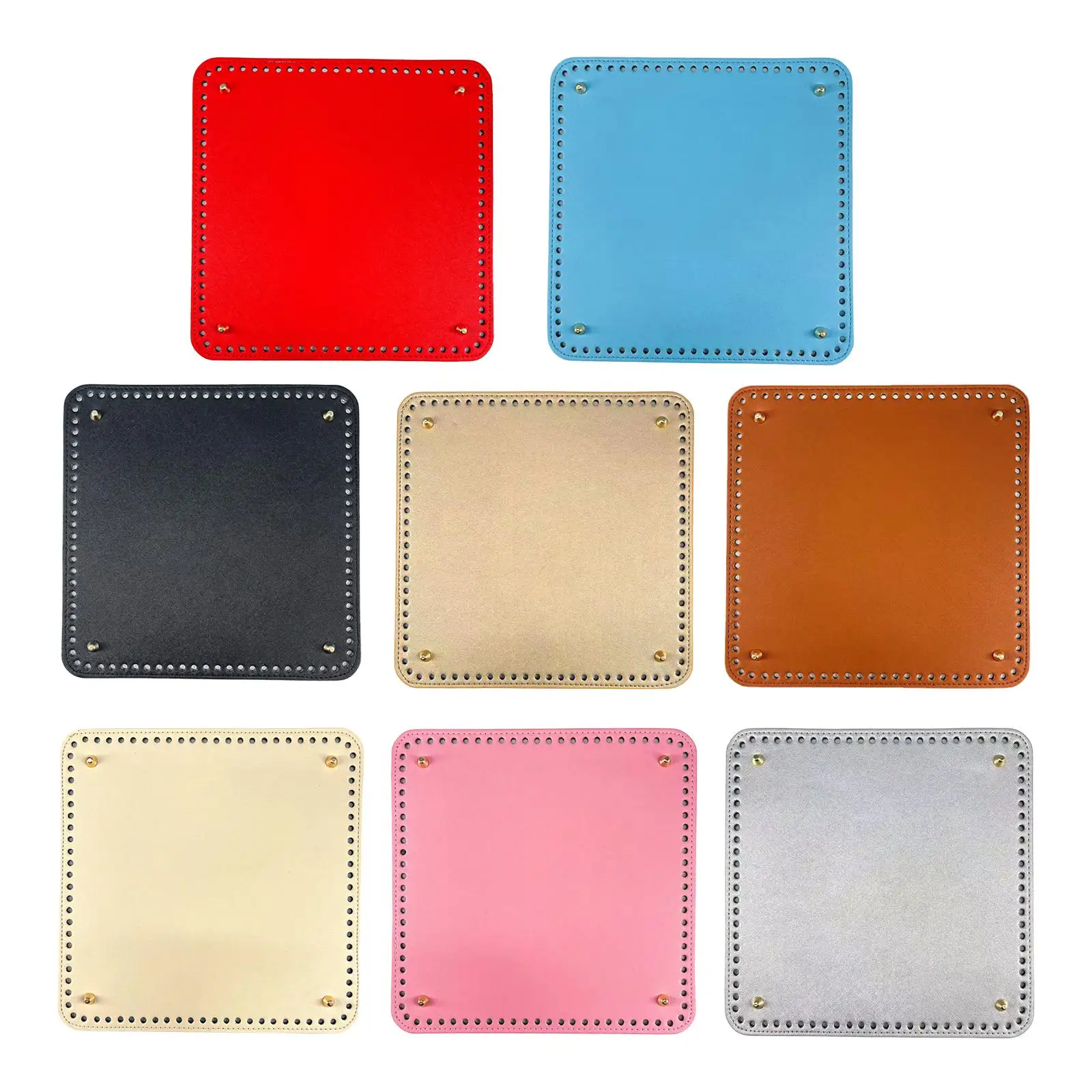 

PU Leather Bag Bottom with Holes Rivet Bottom Base Shaper Pad Cushion Bag Accessories Exquisite Design DIY for Knitting Handbag