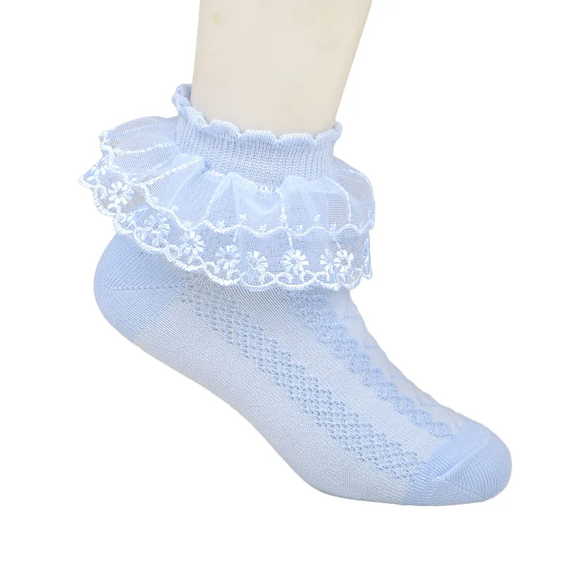 5 пар хлопковых носков до щиколотки для маленьких девочек детское кружевное