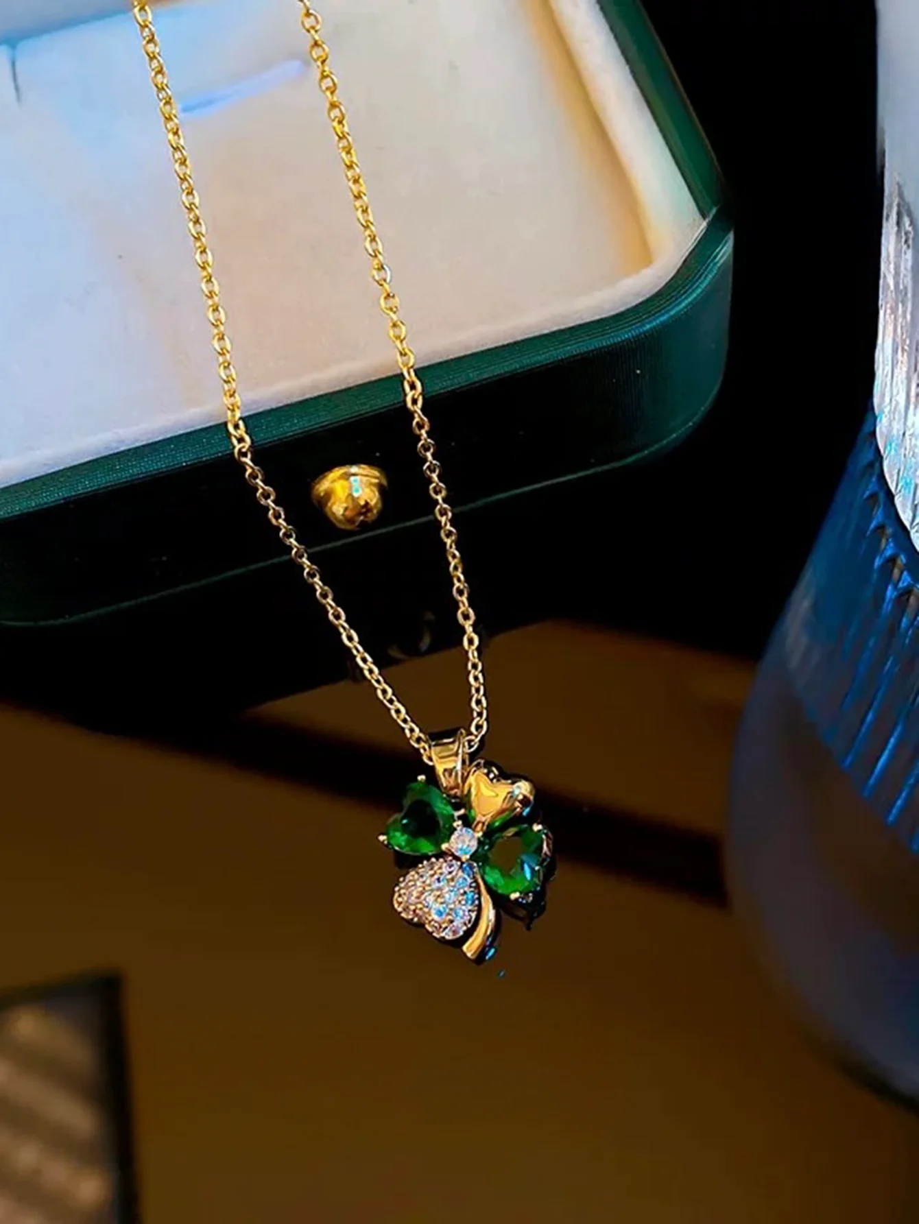 1 шт. медная подвеска с золотым покрытием и цепочкой из нержавеющей стали