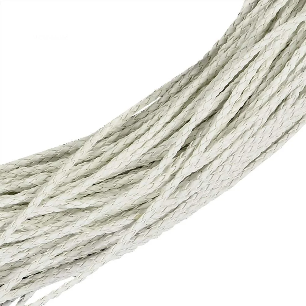 

95m Braided Imitation Leather Cords Folded Bolo Round White Bracelet Findings for DIY Necklace Bracelet Jewelry Making 3x3mm