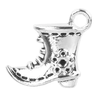 10pcslot retro fashion silver color cowboy boots charms zinc alloy pendant for earrings bracelet jewelry making diy accessories