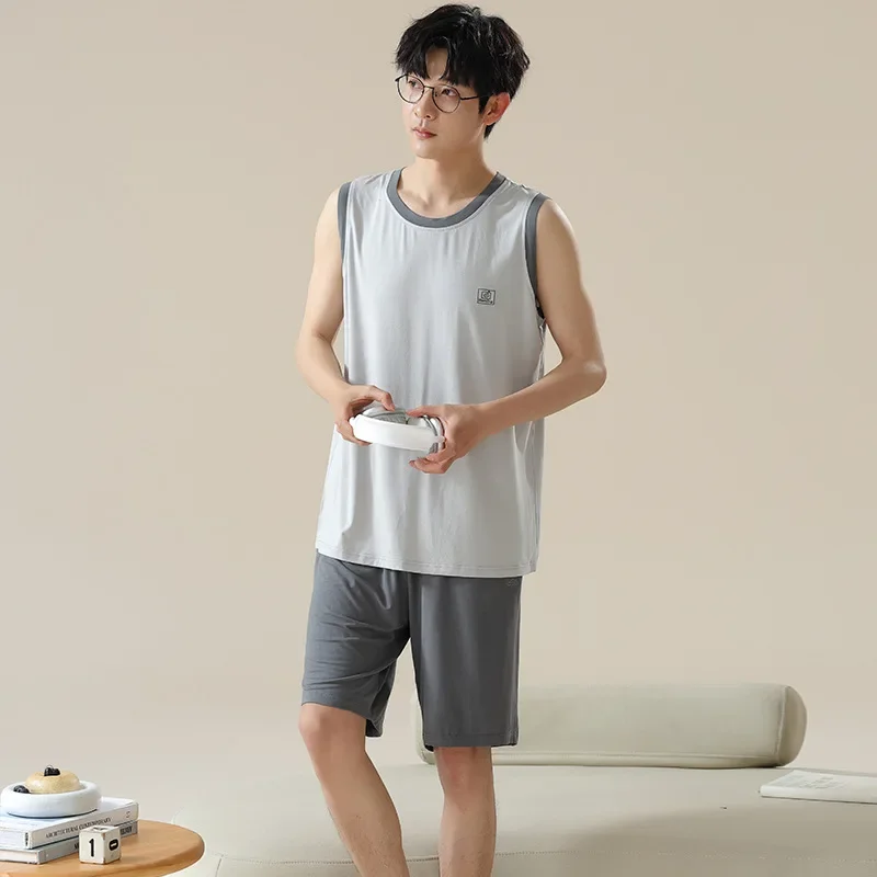 Новинка 2024 мужские летние жилеты из модала тонкие повседневные хлопковые