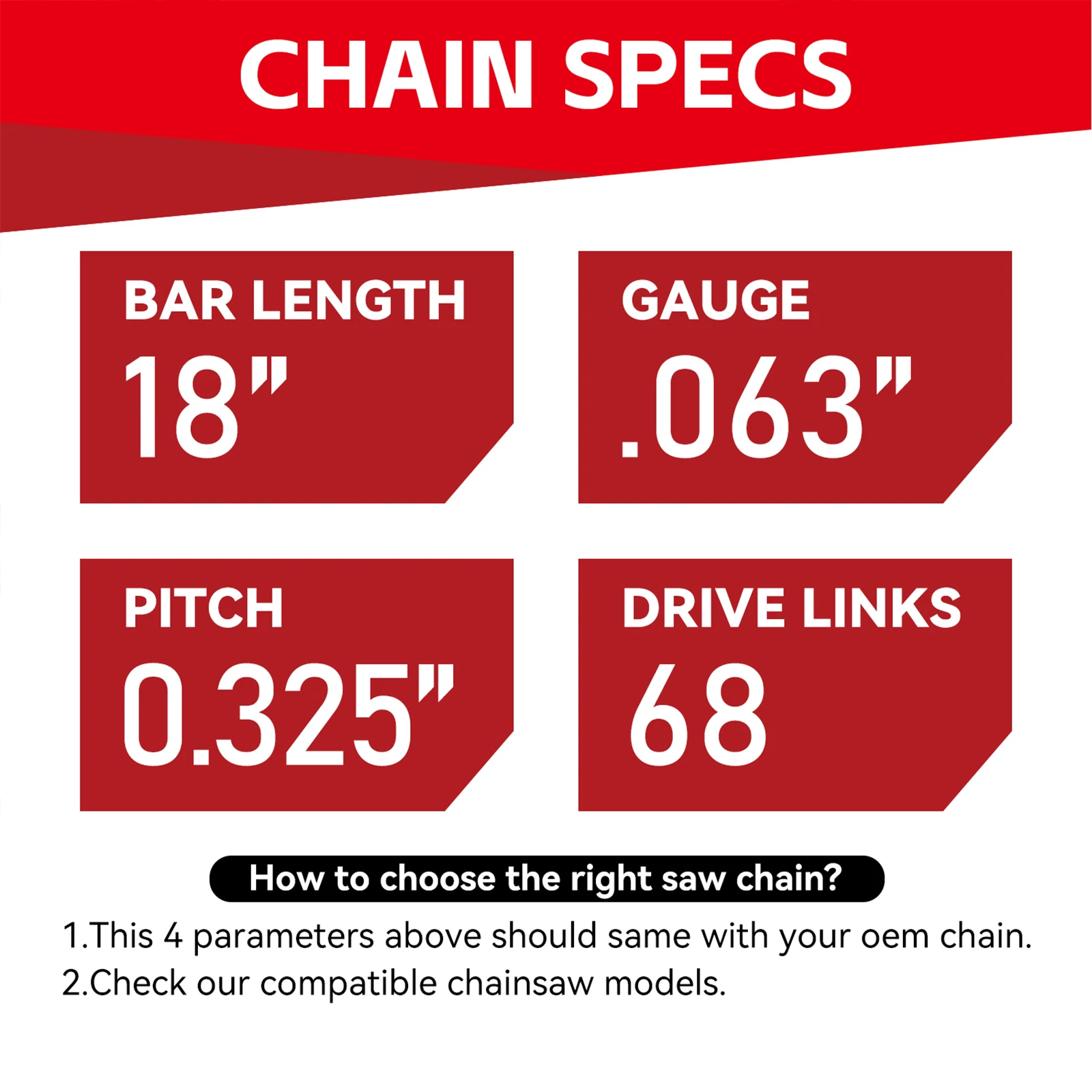 Цепь для бензопилы MRFARZ 4 шт. 18 дюймов шаг 0 325 дюйма калибр 03 68 приводных звеньев L68