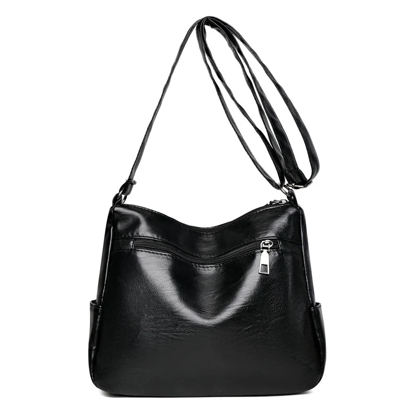 Soft leather mother bag female 2022 new fashion versatile large capacity single shoulder bag multi compartment middle-aged