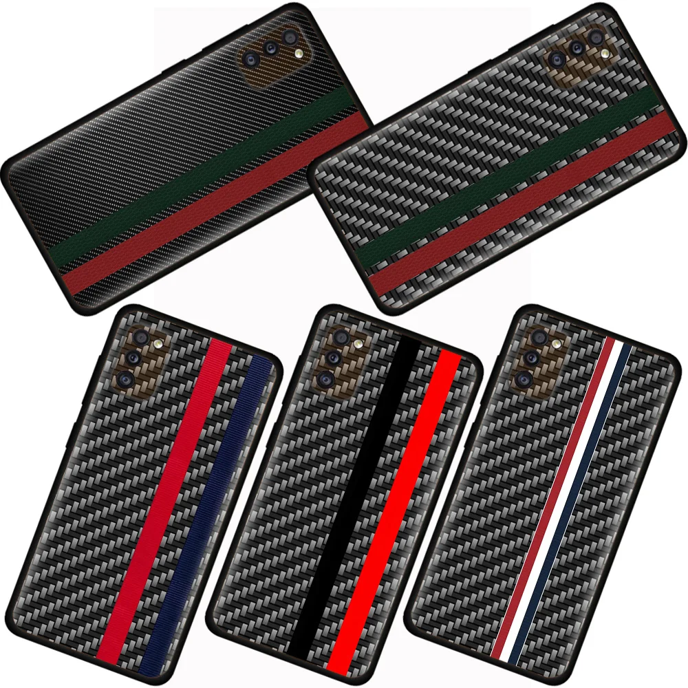 

Carbon Fiber Texture Silicone Case For Samsung Galaxy A51 A12 A52 A71 A32 A31 A21s A22 A41 A42 A11 A02s A50 A70 Phone Cover