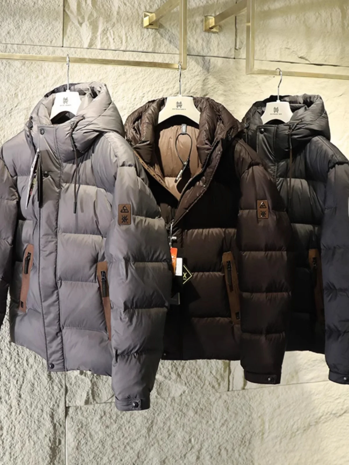 Мужской пуховик Atomic Blonde зима 2023 новинка Maillard Color Quali большие размеры 85 утолщенная