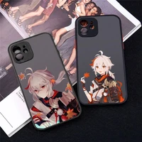 genshin impact kaedehara kazuha phone case matte transparent for iphone 7 8 11 12 13 plus mini x xs xr pro max cover
