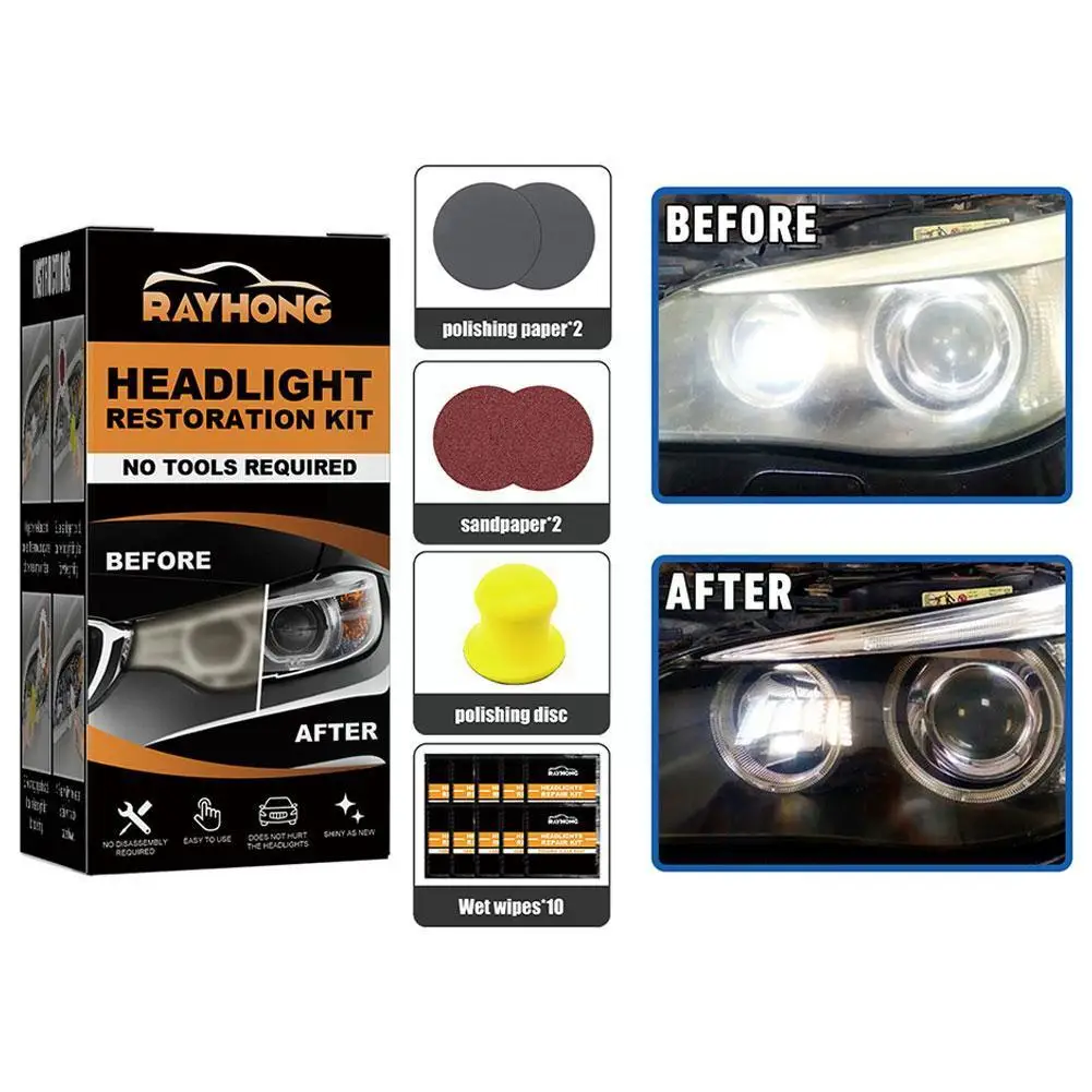 

Car Headlight Restoration Polishing Kits Chemical Brightener Headlamp Light Polisher Tool Cleaning Refurbish Paste Lens Rep F1p3
