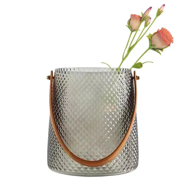 

Простая Скандинавская стеклянная ваза с цветочной композицией Handele, гидропонная ваза для сухих цветов, креативное украшение для стола в гос...