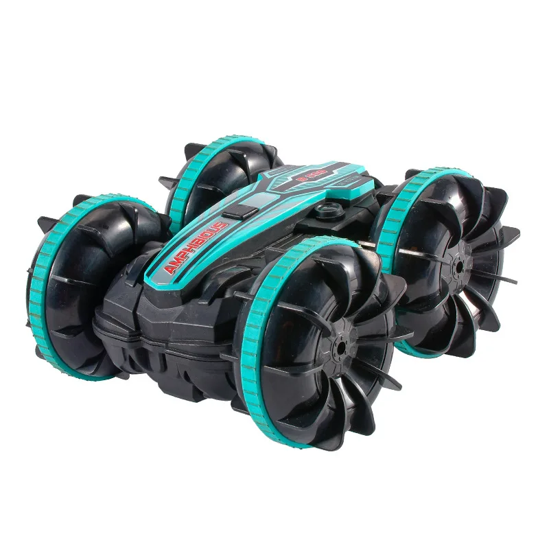 

Four-drive off-road vehicle night market booth remote control water and land amphibious double-sided driving children