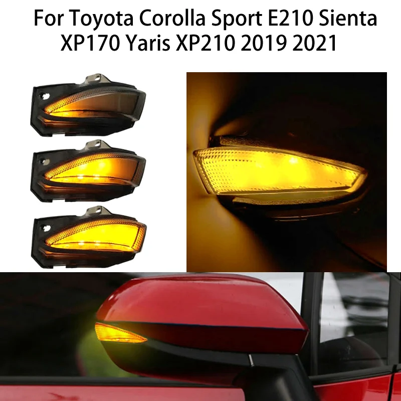 

Светодиодный динамический боковой зеркальный светильник, 2 шт., для Toyota Corolla Sport E210 Sienta XP170 Yaris XP210 2019 2021, последовательный Световой индикатор