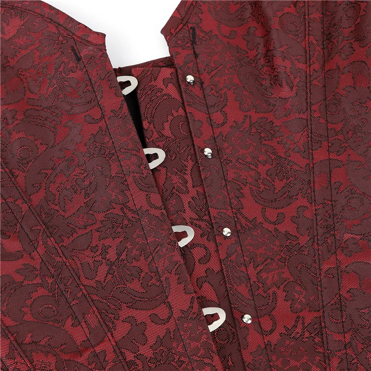 Whale Bone Overbust Corset Gaine Amincissante Femme Corsed Bordeau Gaine Ventre Corsetier Gothic Busk Burgundy Corses Tops Korse