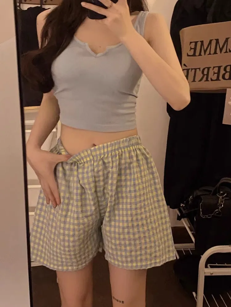 

Pajamas with chest pad women's summer vest floral shorts summer thin section outerwear home service suit