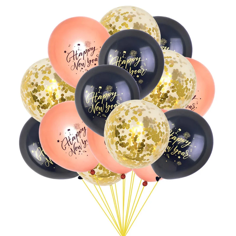 

15Pcs/Pack Happy Birthday Balloons Crown Rose Gold Confetti Balloon Th Birthday Party Decorations 12 Inch Wedding Decoration