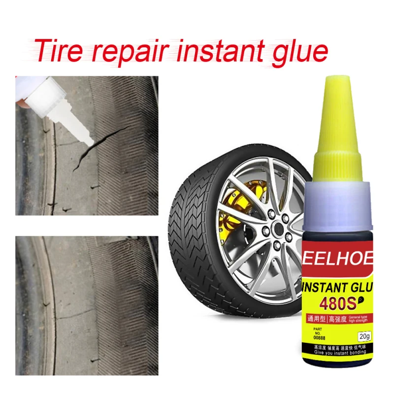 

20g Temperature Resistant Tire Glue Universal Window Speaker Seal Tire Repair Glue Waterproof Car Rubber Repair Tire Glue