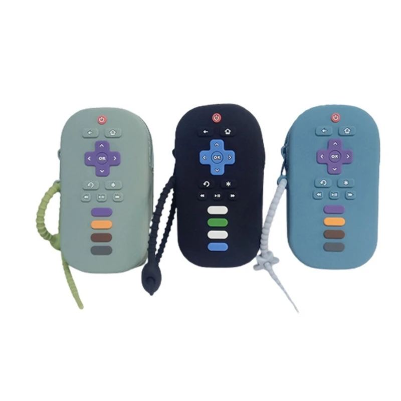 

Remote Control Shaped Baby Pacifier Holder Sack Coins Storage Box Silicone