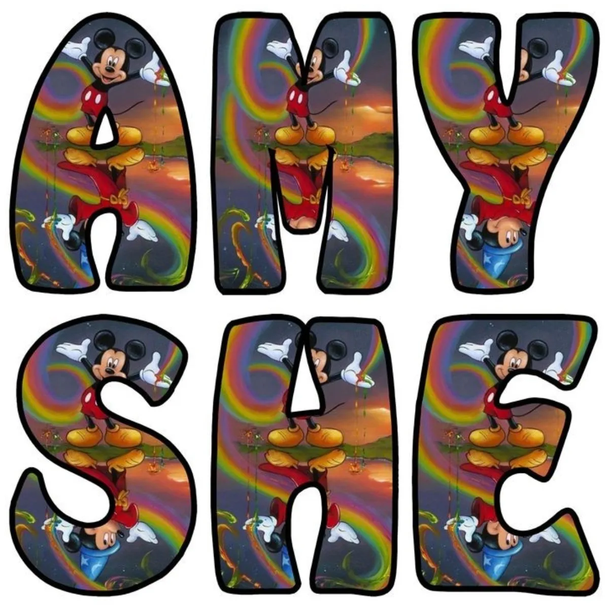 "Диснеевские алмазные живописи: мультяшный Микки Маус, радужный пейзаж, английский алфавит, имя художника, домашний декор, подарки для творчества в технике мозаики".