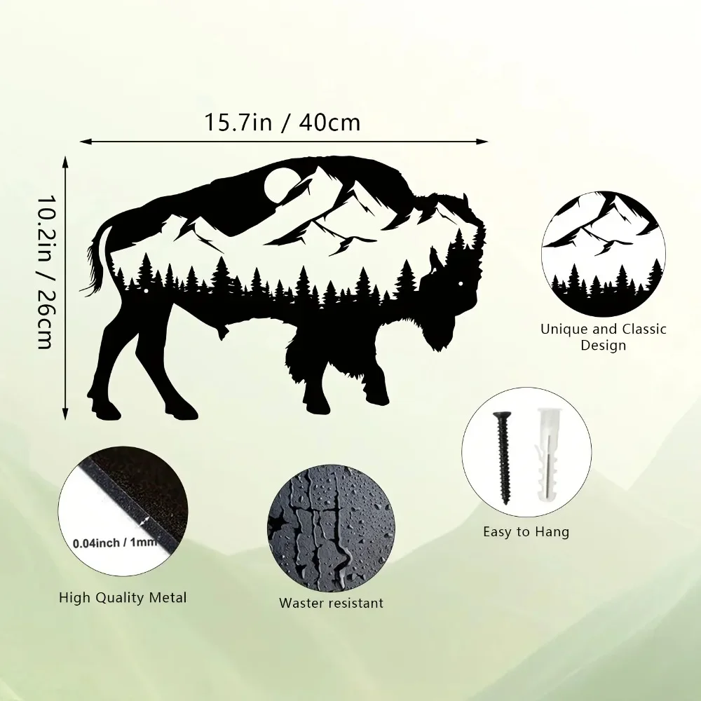 Металлический Настенный декоративный знак дикой коровы украшение для спальни