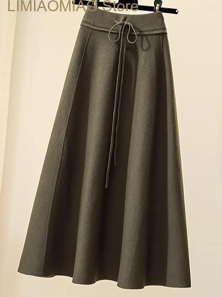 Новая вязаная юбка женская осенне-зимняя корейская версия с высокой талией