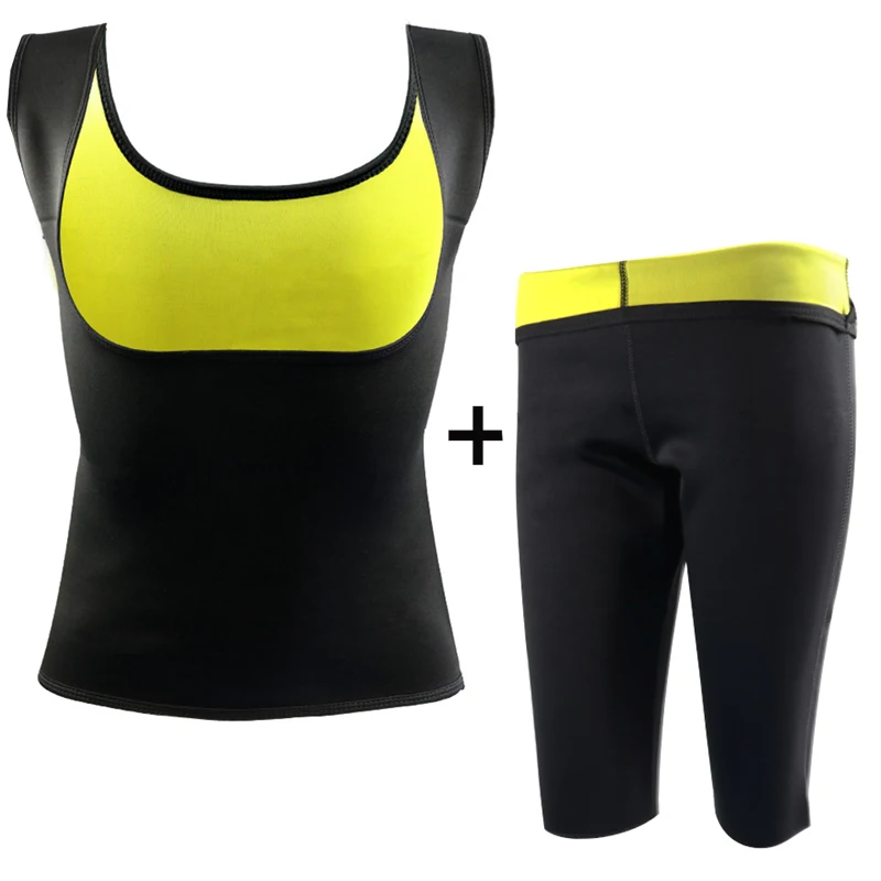 

Women Waist Trainer Vest Slim Corset Neoprene Sauna Tank Top + Vest + Pant Weight Loss Body Shaper Shirt Waist Trainer Corset