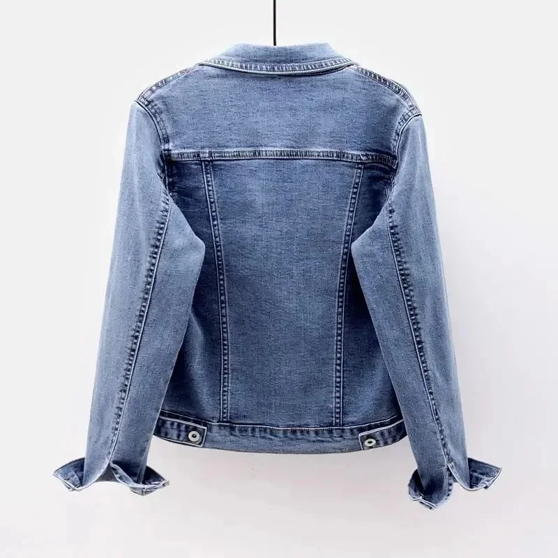2023 New Autumn Women Denim Jacket Long Sleeves Casual Blue Denim Coat Famale Jeans Jackets Outerwear Casaco Jaqueta Feminina