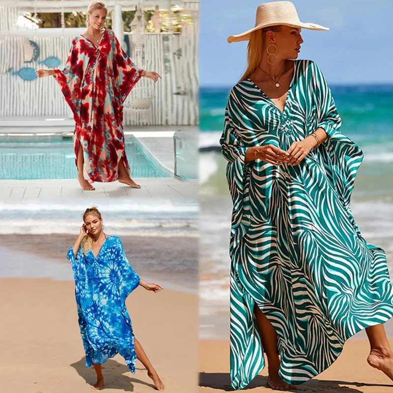 

2023 Print Cotton Summer Beach Dress Sarongs Cover-up Swimwear Pareo Beach Tunic Bathing Suit Saida De Praia Bikini Cover Up