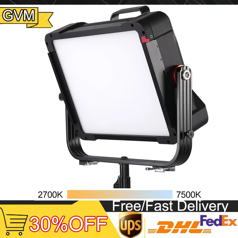 GVM-светодиодный видео свет 250 Вт 300 Вт светильник с 3 режимами питания 2700K-7500K RGB Светодиодная панель для студии, освещение для фотосъемки